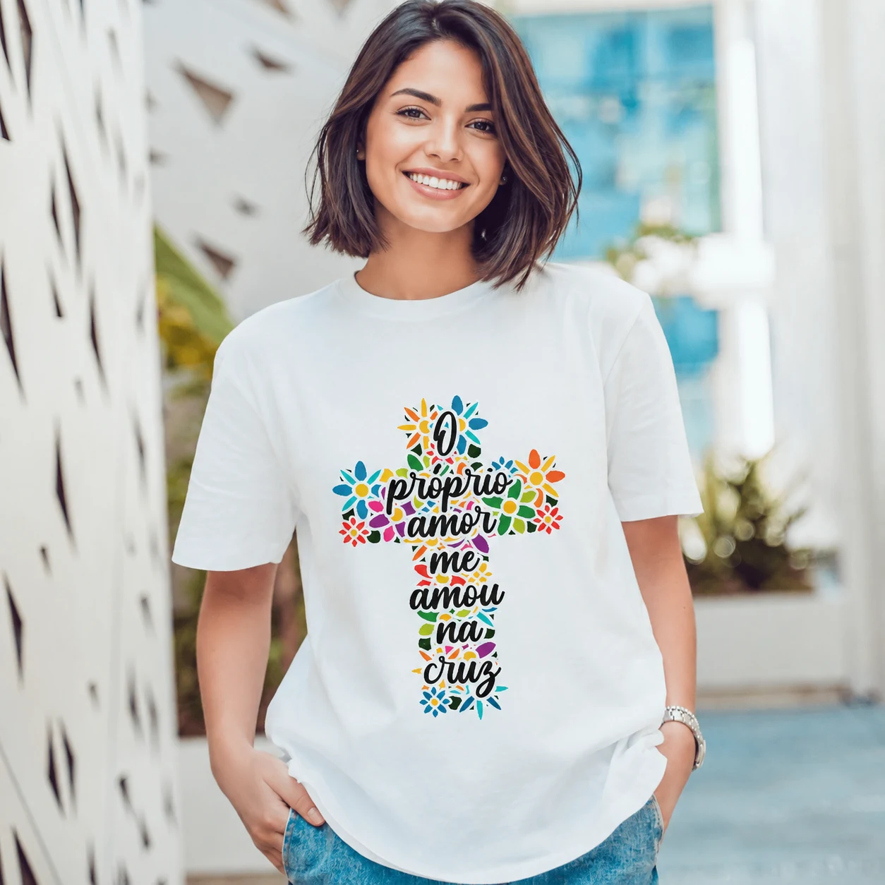 Camiseta física estampada con el diseño